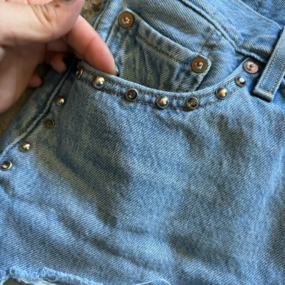 Levi’s Studded Denim Jean Shorts,